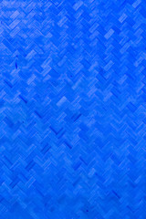 Old blue bamboo weave texture pattern