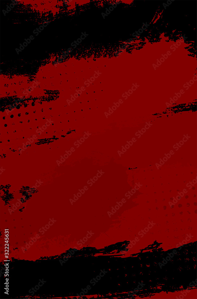 Poster grungy scratchy red and black background