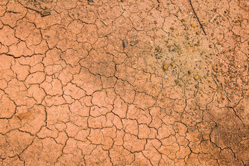 Red ground broken form heat and dry drought pollution