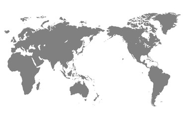 Fototapeta na wymiar World map isolated on white background.