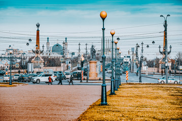 Urban and historically beautiful city views of Saint Petersburg. Russia.