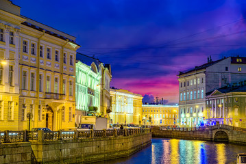 Fototapeta na wymiar Moika's Embankment, river in Saint Petersburg. Russia.