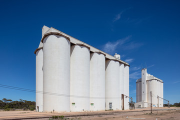 Grain silos situated in the wheat belt region of South Australia