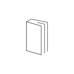 Half open book icon. Read instruction sign. Thin line