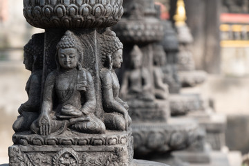 Kathmandu Nepal buddha and buddhism god statue decoration at swayambhunath temple