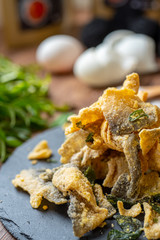 Delicious Salted Egg with Fish Skin