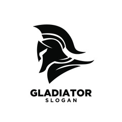 Naklejka premium head gladiator spartan logo icon design