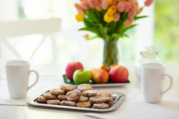Homemade cookies on breakfast table