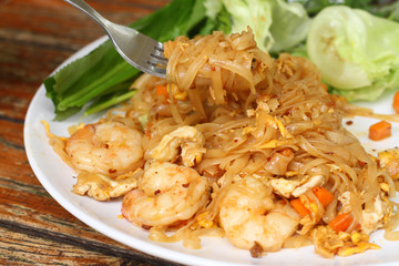 Pad Thai Ta-Ku (Spicy) With Prawns.From Chaing mai Thailand