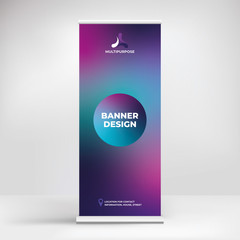 Banner design, roll-up. Stand for presentations, conferences, advertising banner for the exhibition and placement of advertising information	