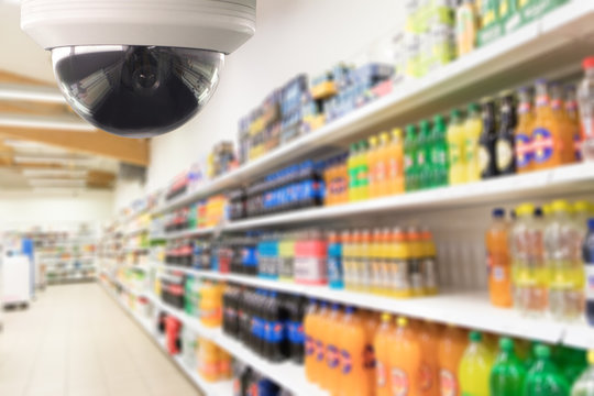Survillance dome camera system for safety and security.CCTV survillance system prevent thief in supermarket store