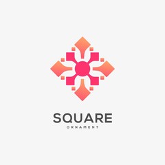 Vector Logo Illustration Square Ornament Gradient Colorful