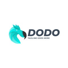 Vector Logo Illustration Head Dodo Gradient Colorful © Artnivora