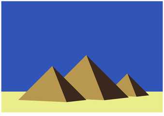 Flat design of pyramids Giza illustration vector