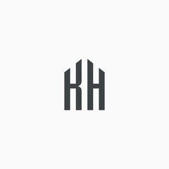 Letter KH logo design template vector