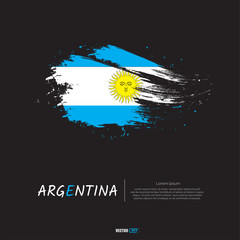 Flag of Argentina with brush stroke 