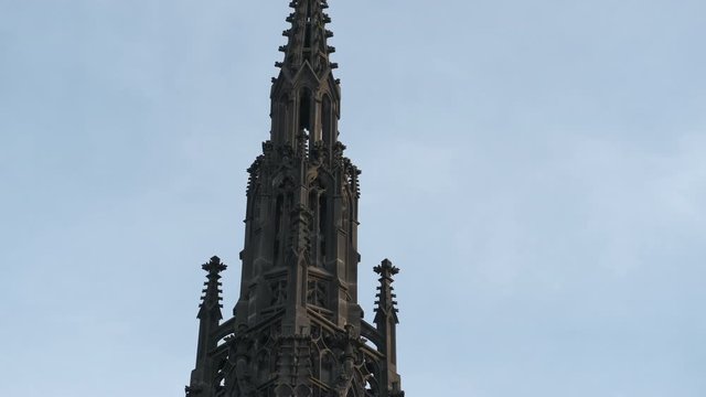 Old medieval fountain. Beautiful gothic old fountain.