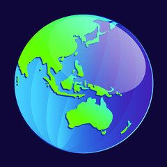 Modern Indoneisa Globe In The World Vector EPS 10