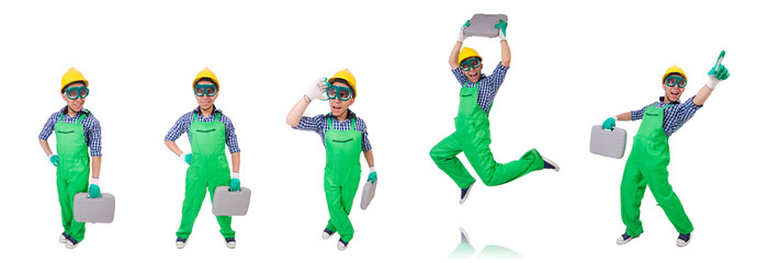 Industrial worker isolated on the white background