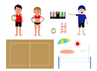 Beach volleyball, SET, man, woman, sports