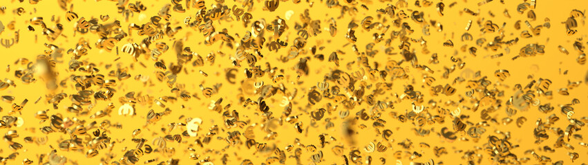 3D rendering web banner with multiple euro signs