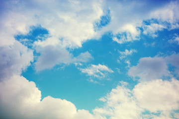 Obraz premium Blue sky with clouds. Abstract nature sky background. Aerial view. Sky texture. Abstract nature background