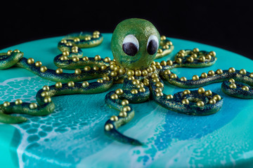 Creative ideas in culinary. Beautiful designer cake 