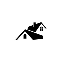 Black House roof icon isolated on white background