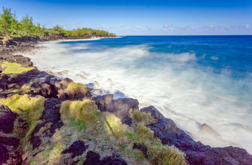 sea and blue sky, Saint-Philippe, Reunion island 