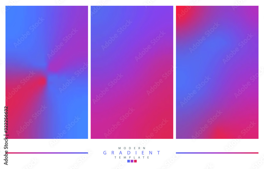 Aufkleber set of abstract creative gradient concept multicolored blurred background . for web and mobile appli