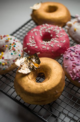 American donuts with icing, Fat Thursday, candy