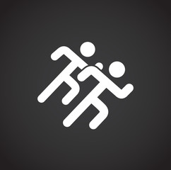 Running related icon on background for graphic and web design. Creative illustration concept symbol for web or mobile app