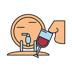 wine cup drink with nose smelling