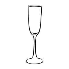 empty wine glass isolated on white background