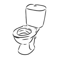 illustration of a toilet bowl, plumbing