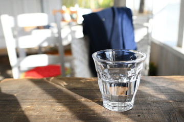 glasses on table