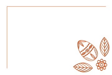  Easter egg. There is a place for text. On a white background, a contour drawing of a decorative Easter egg decorated with leaves and a flower. Decor element. Vector illustration.