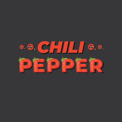 Chili Pepper - lettering label design. Vector illustration.