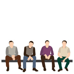 vector, isolated, silhouette people are sitting