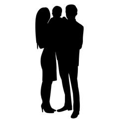 vector, isolated, black silhouette family
