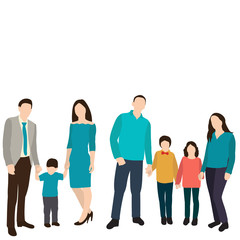 vector, isolated, silhouette family, flat style