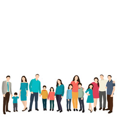 Fototapeta premium vector, isolated, silhouette of a group of people with children