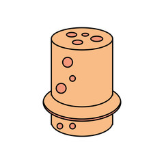 wooden cork of bottle isolated icon
