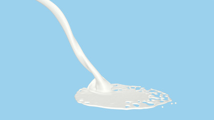Milk drop with splash, Realistic product rendering is a convenient way for your advertising, 3D Render process, 4k Ultra HD 3840x2160.