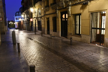 Fototapeta na wymiar Pedestrian night Madrid