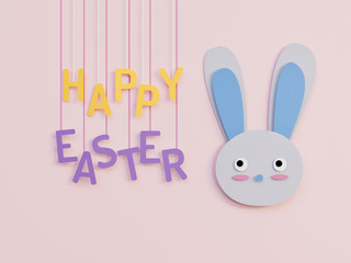 Easter Bunny minimalism happy easter celebration concept