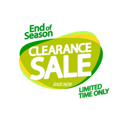 Clearance Sale tag, bubble banner design template, end of season, vector illustration