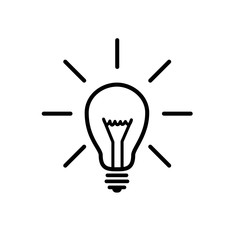 Conceptual Lightbulb Silhouette Idea Icon