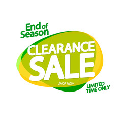 Clearance Sale tag, bubble banner design template, end of season, vector illustration