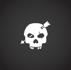 Skull icon on background for graphic and web design. Creative illustration concept symbol for web or mobile app